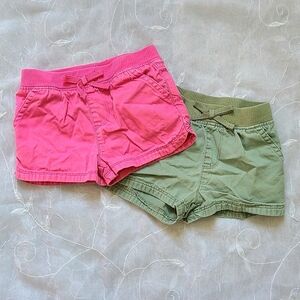 The Children's Place Khaki Shorts Pink & Green Pair for Girls